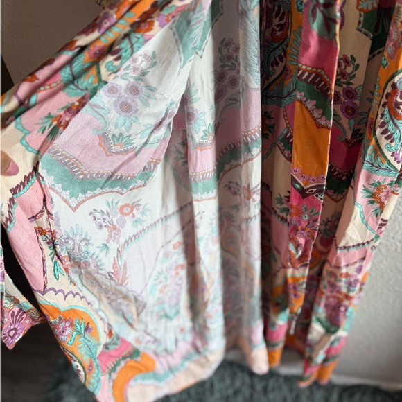 Zara Boho Floral Maxi Dress Long Sleeve Size S - Picture 7 of 15